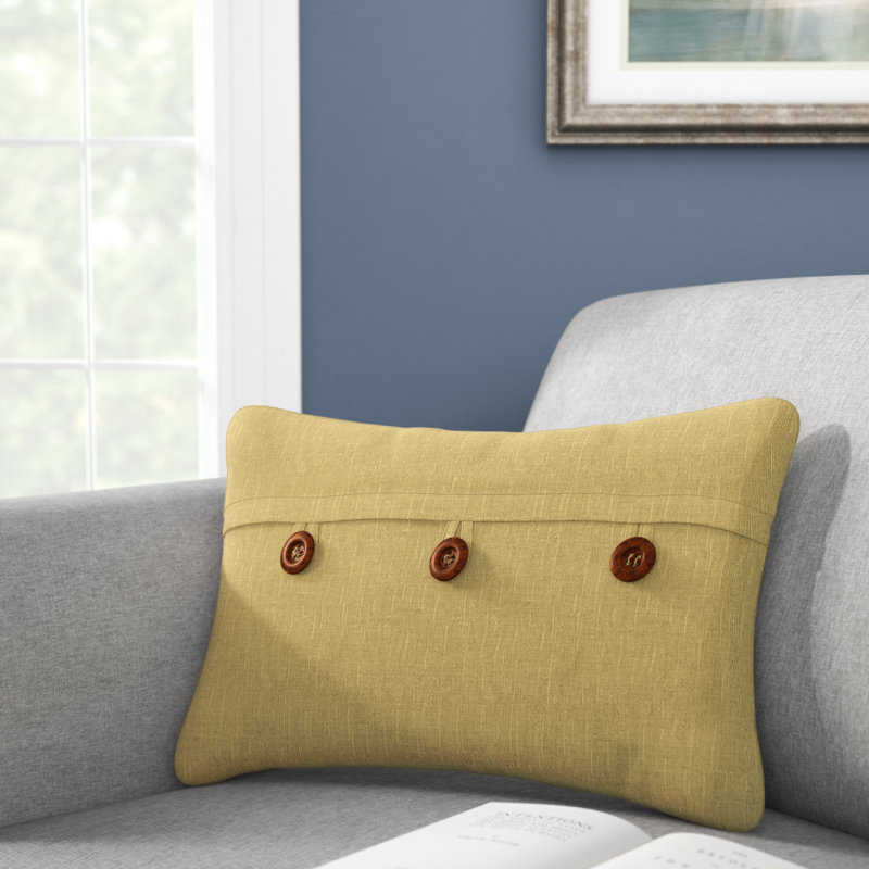 Eider & Ivory Lincolnton Button Envelope Linen/Cotton Lumbar Pillow